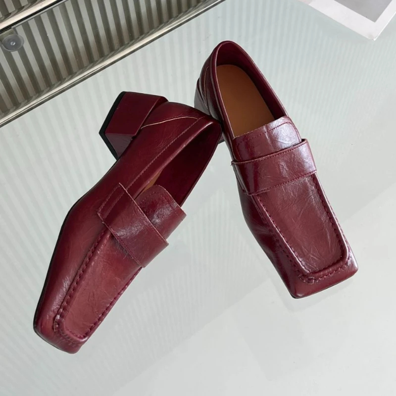 Leatherwork Designs - Sepatu Wanita Hak Tebal Model Square