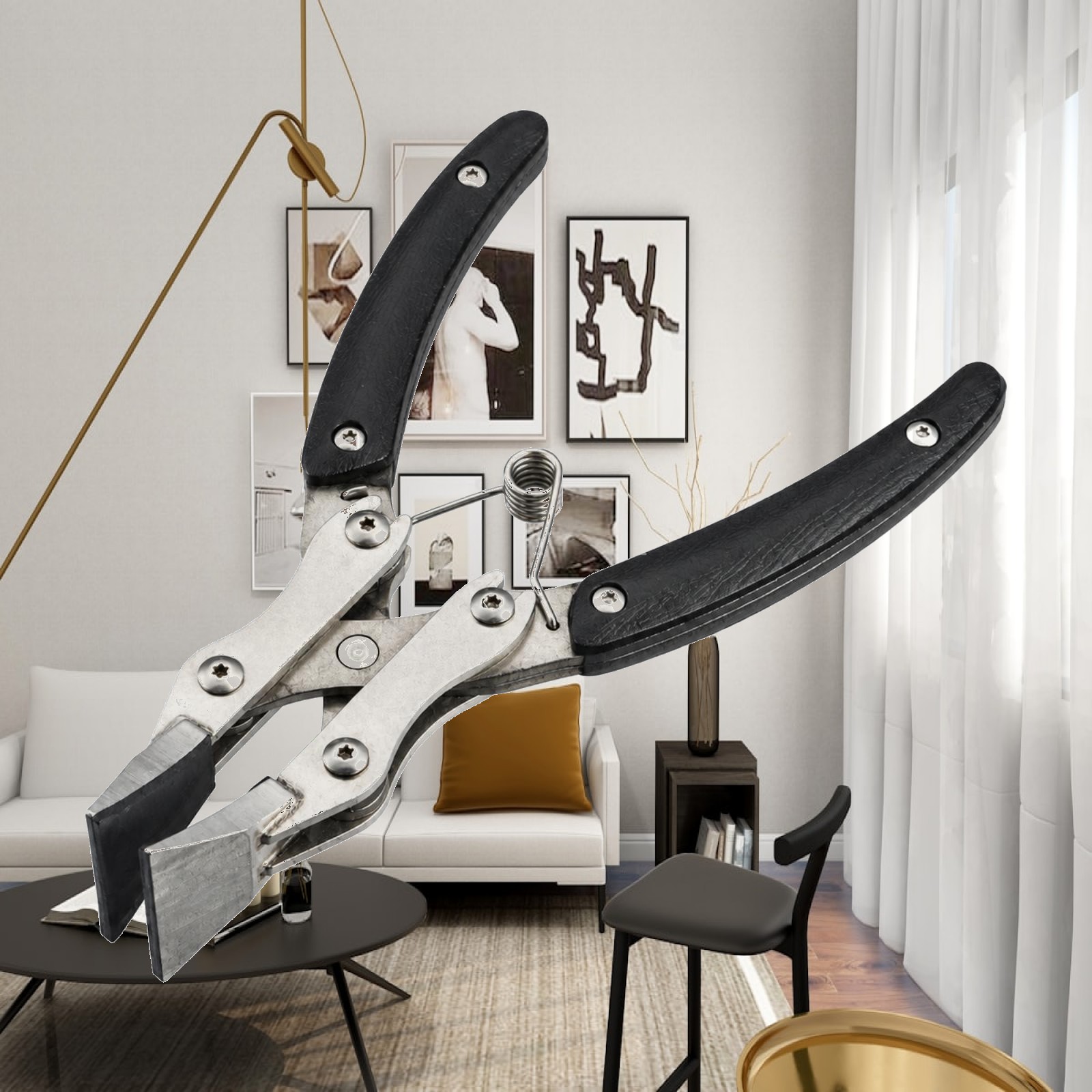 Leatherwork Hand Press - Tang Profesional untuk Merapikan Tepi Kulit,